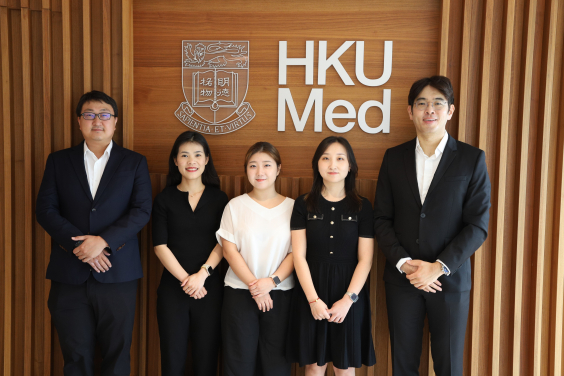 The research team: (from right) Dr Youngwon Kim, Mengyao Wang, Haeyoon Jang, Dr Shan Luo and Dr Shiu Lun Au Yeung